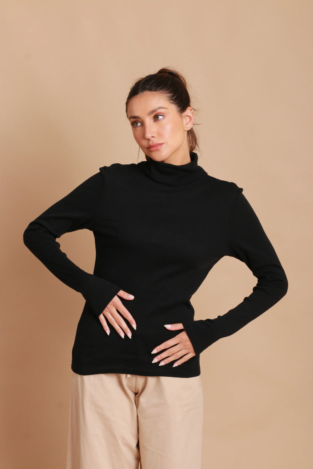 Women's Basic Turtle Neck Long Sleeve