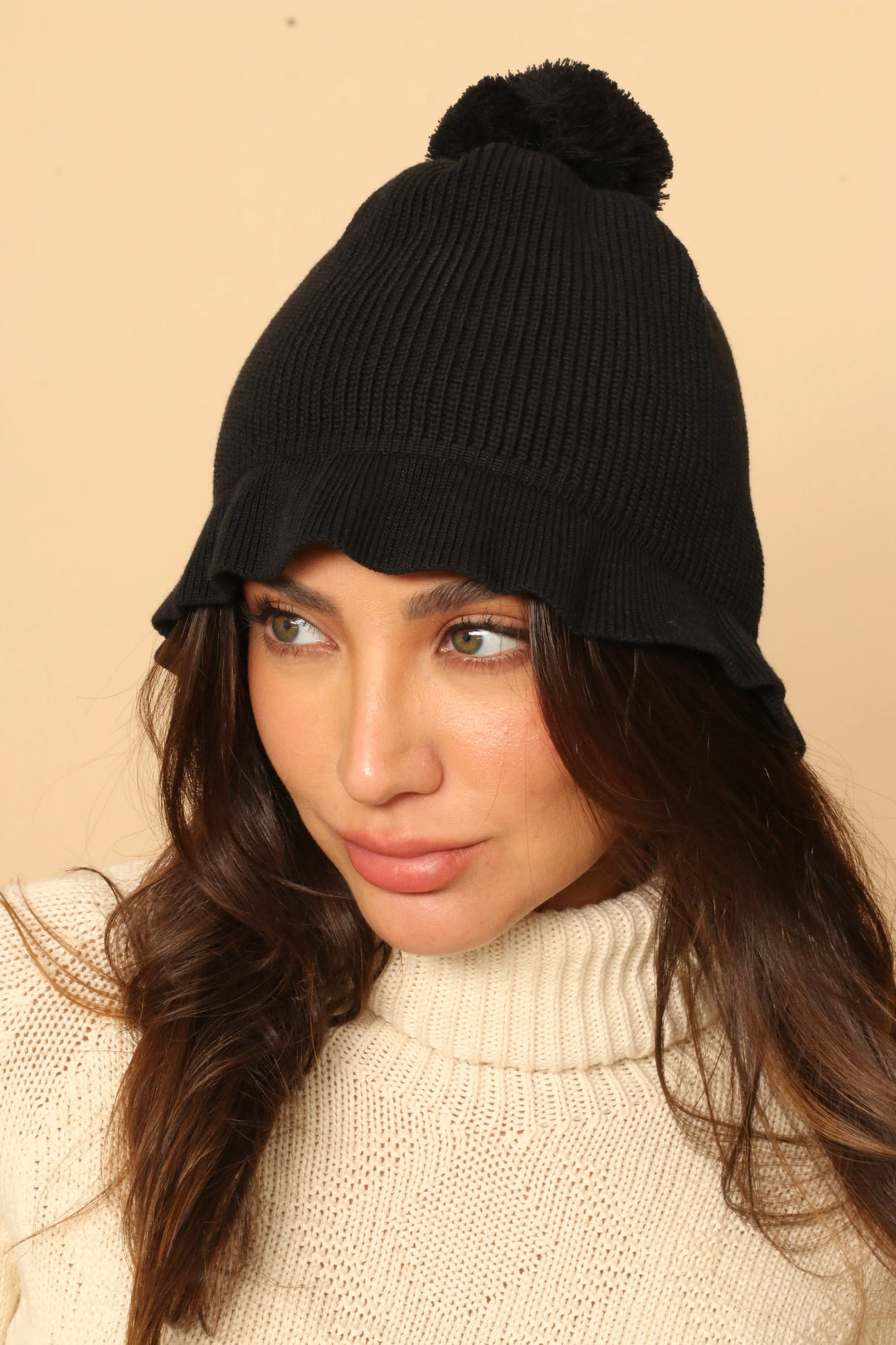 Allergiefreie Pom-Mütze für Damen
