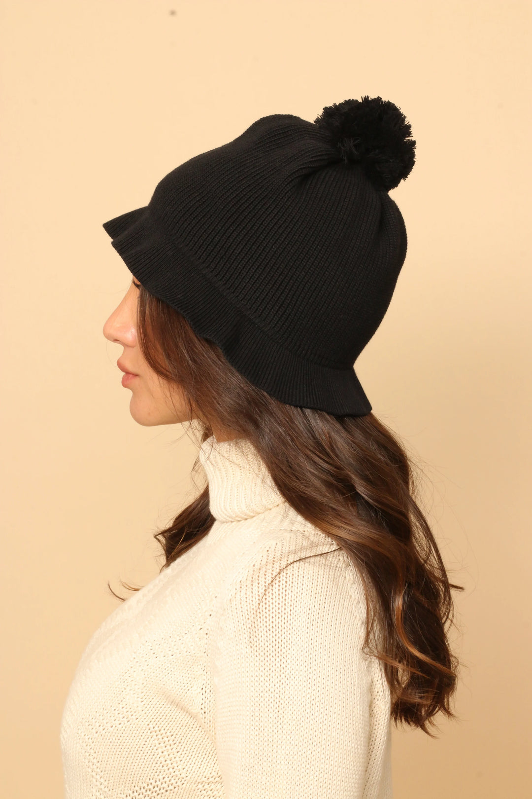 Allergiefreie Pom-Mütze für Damen