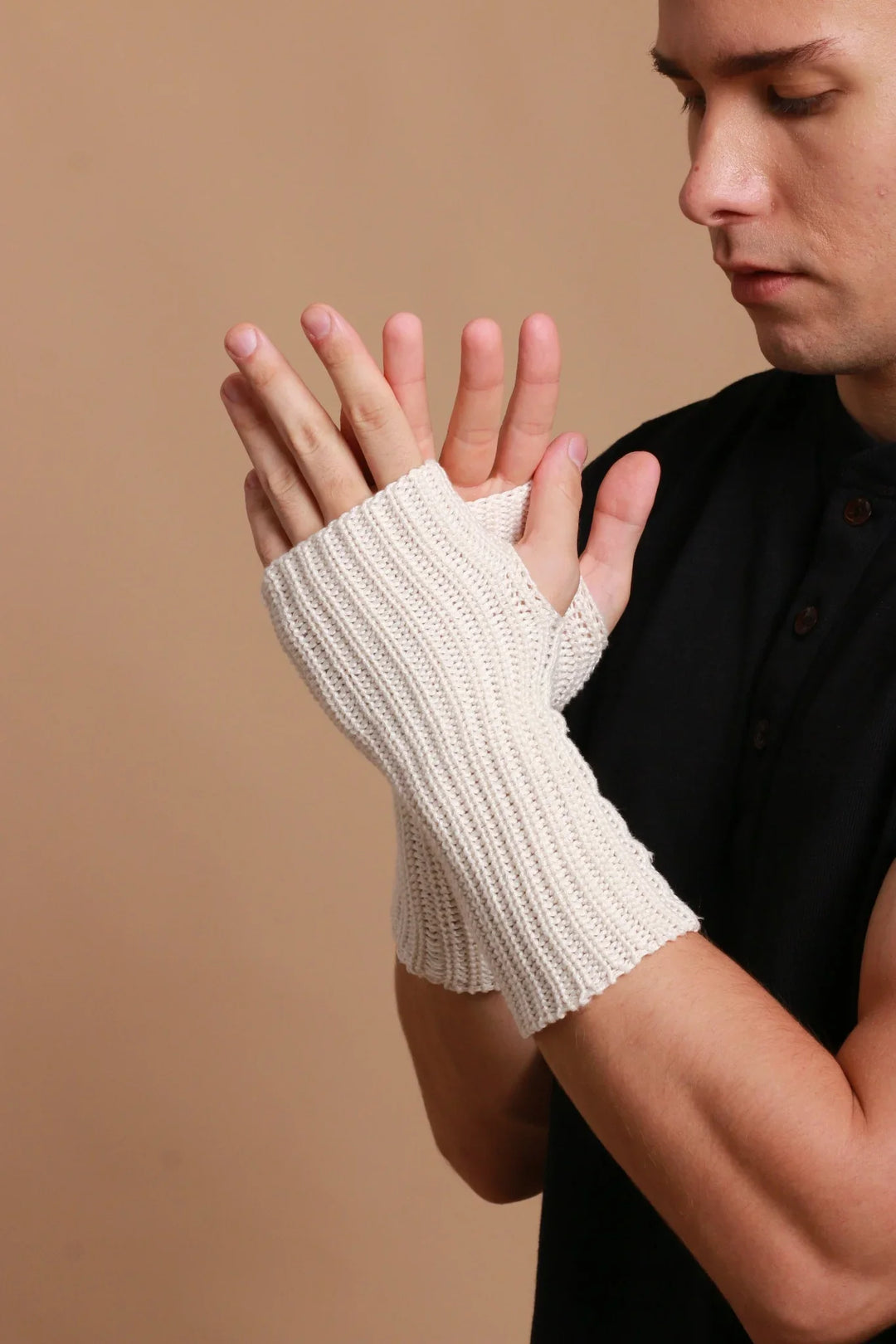 Manchettes tricotées antiallergiques