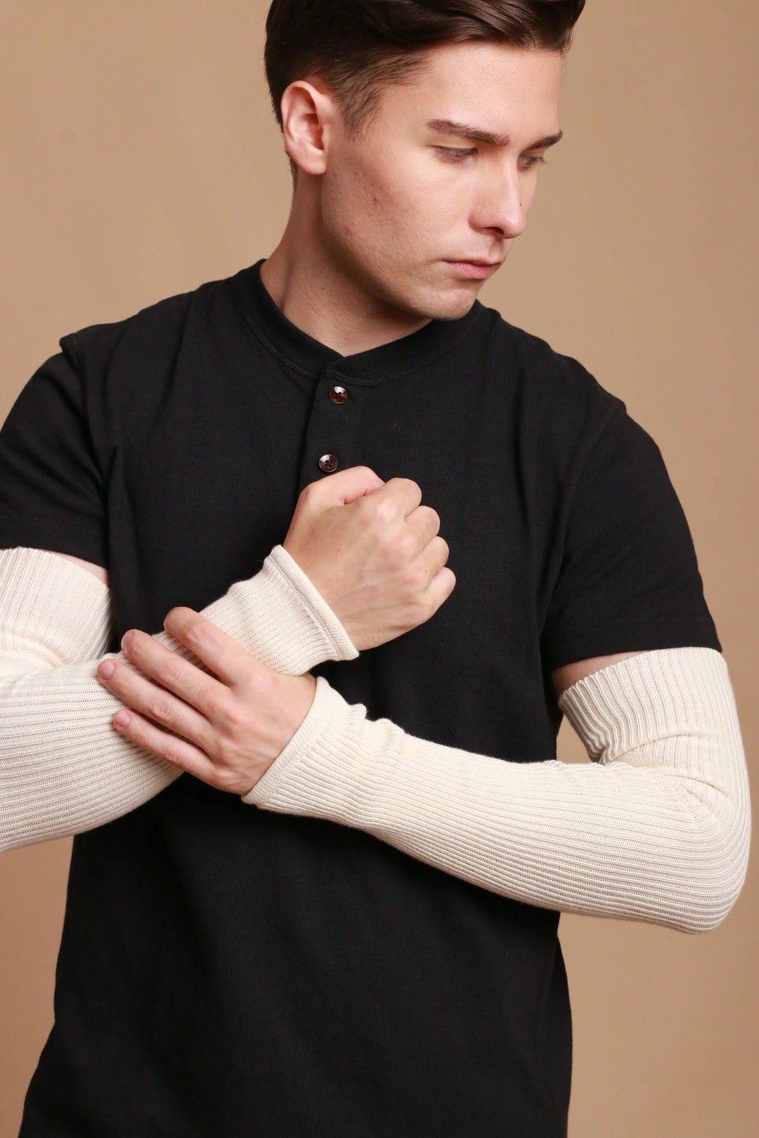 Gestrickte Armstulpen für Herren aus 100 % Bio-Baumwolle