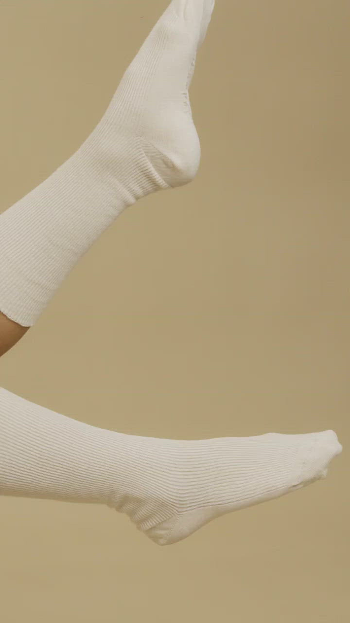 Lightweight Latex-Free 100% Organic Cotton Crew Socks (2pairs/pack) - Cottonique