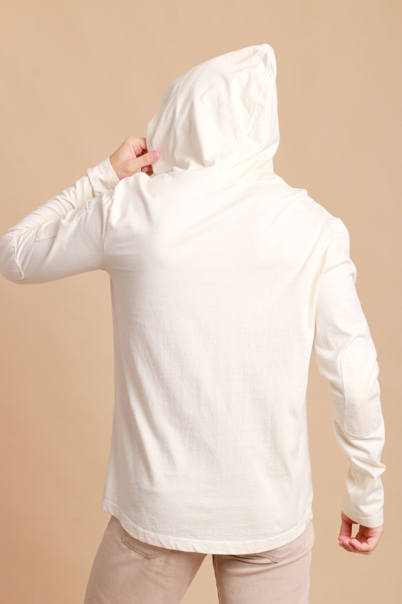 Jersey-Pullover-Hoodie für Herren mit integrierter Schlafaugenmaske