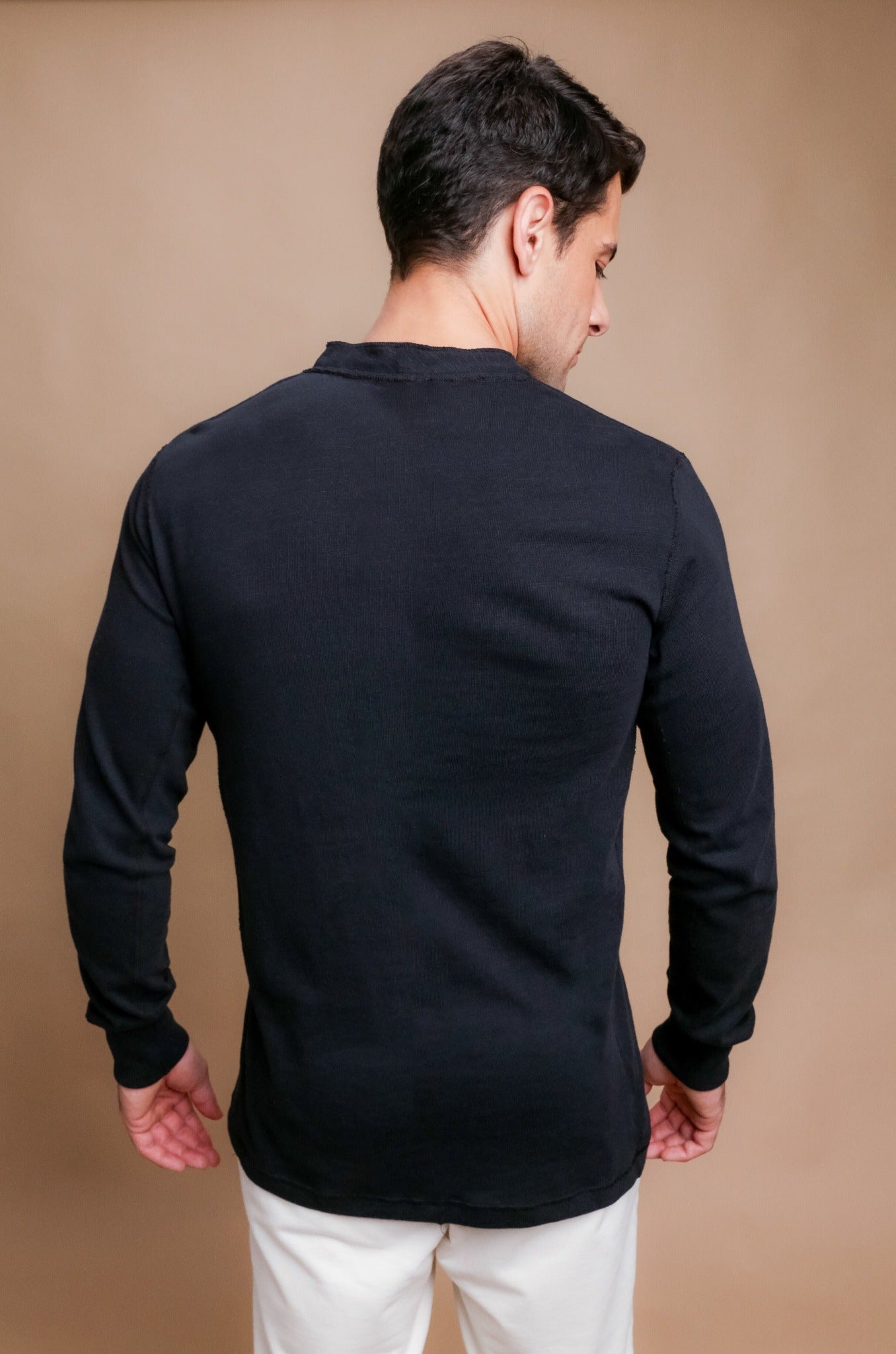 Chemise à manches longues Henley pour hommes