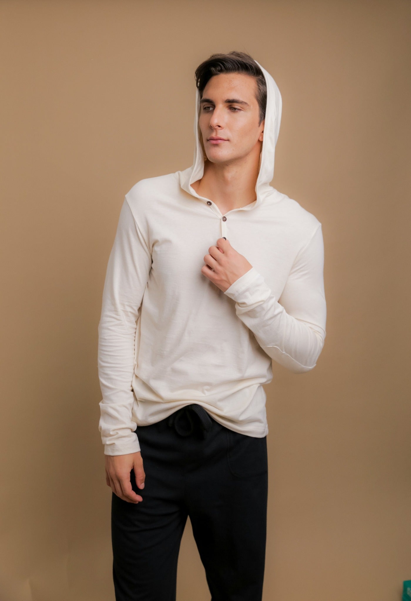 Sweat à capuche léger en jersey à manches longues pour homme