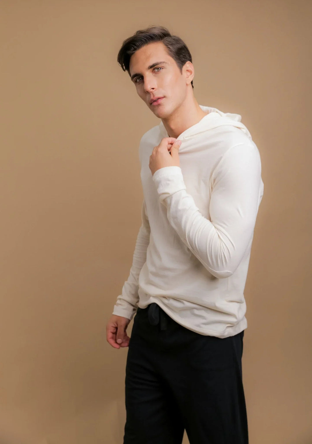Sweat à capuche léger en jersey à manches longues pour homme