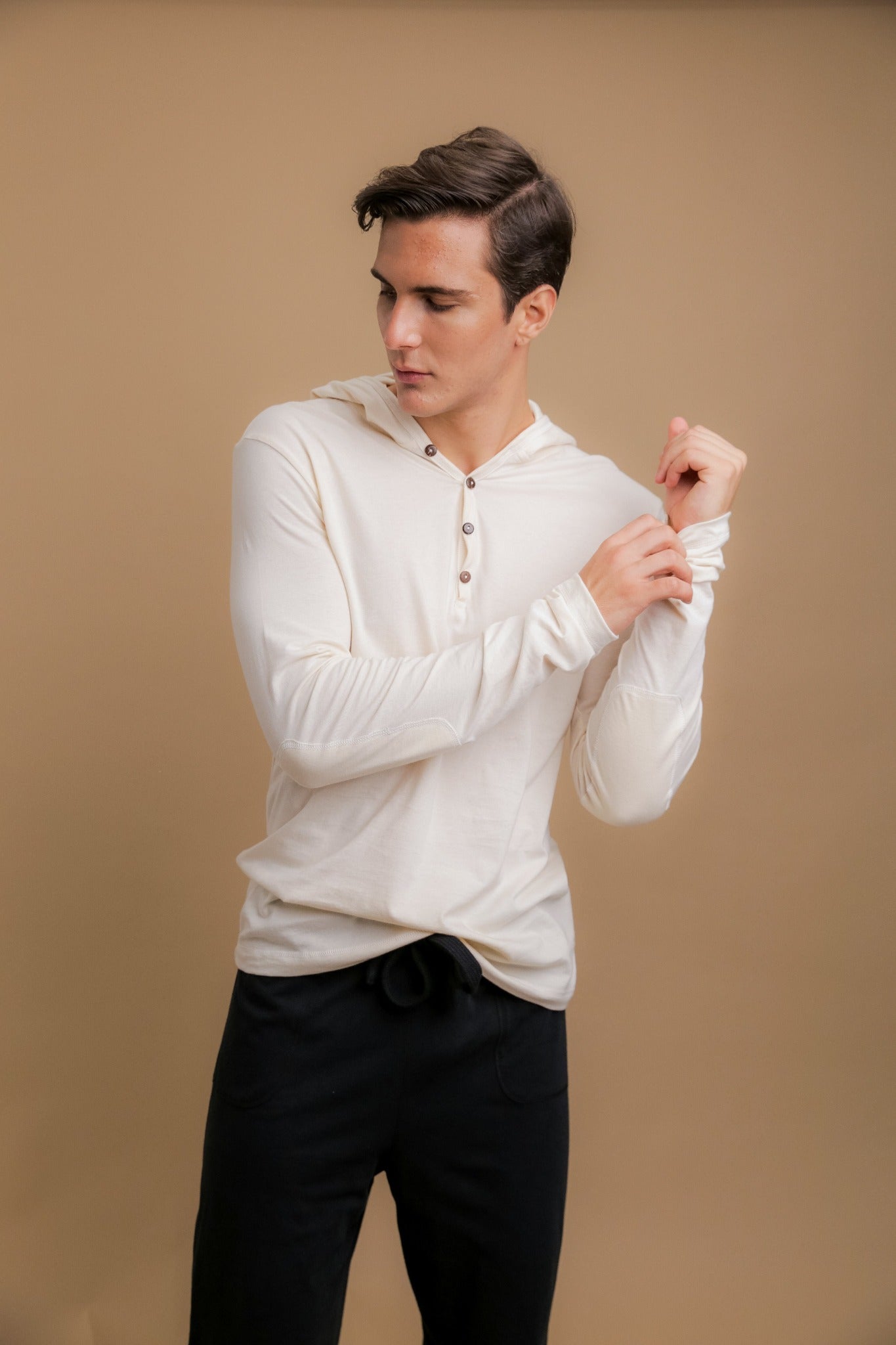 Sweat à capuche léger en jersey à manches longues pour homme