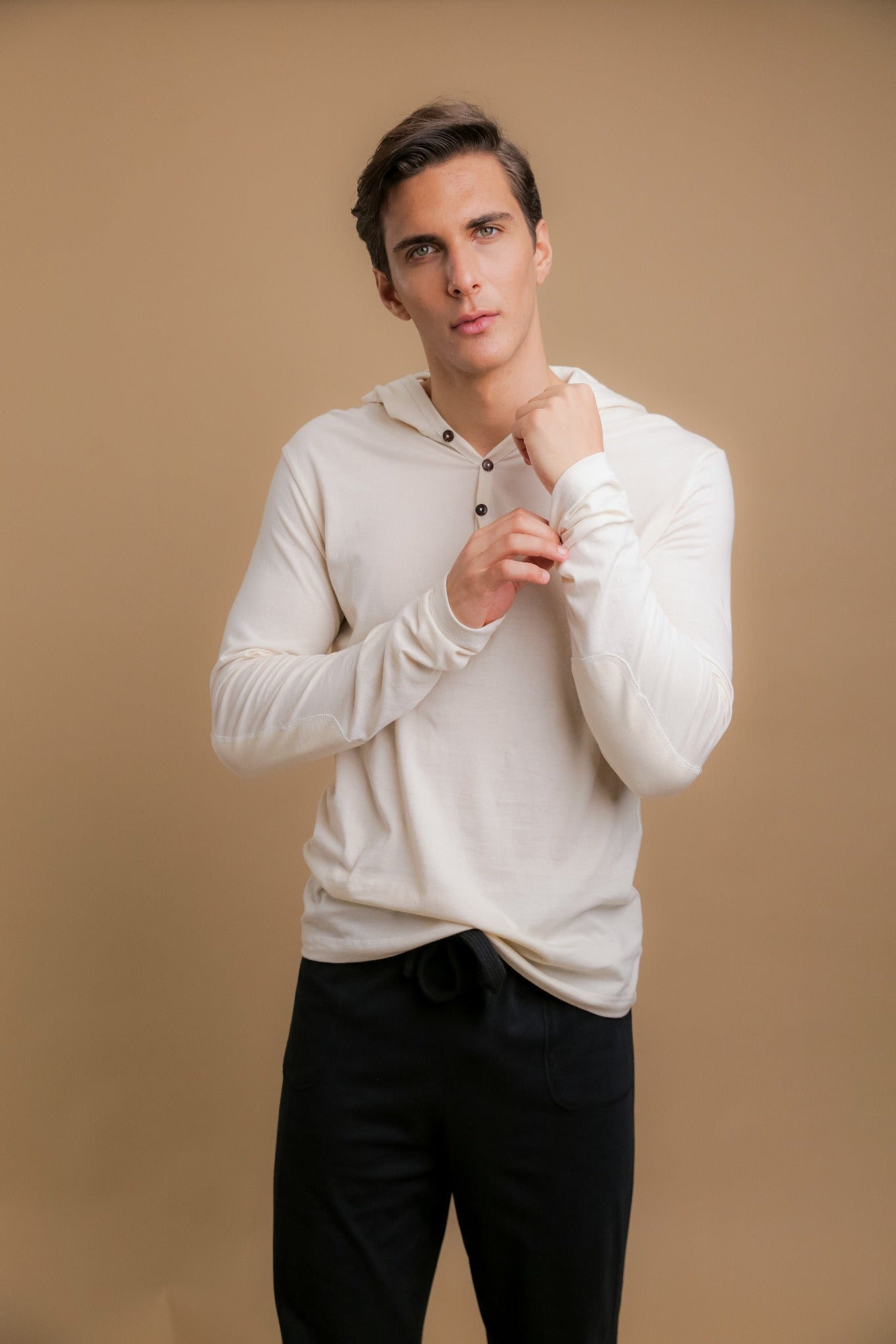 Sweat à capuche léger en jersey à manches longues pour homme