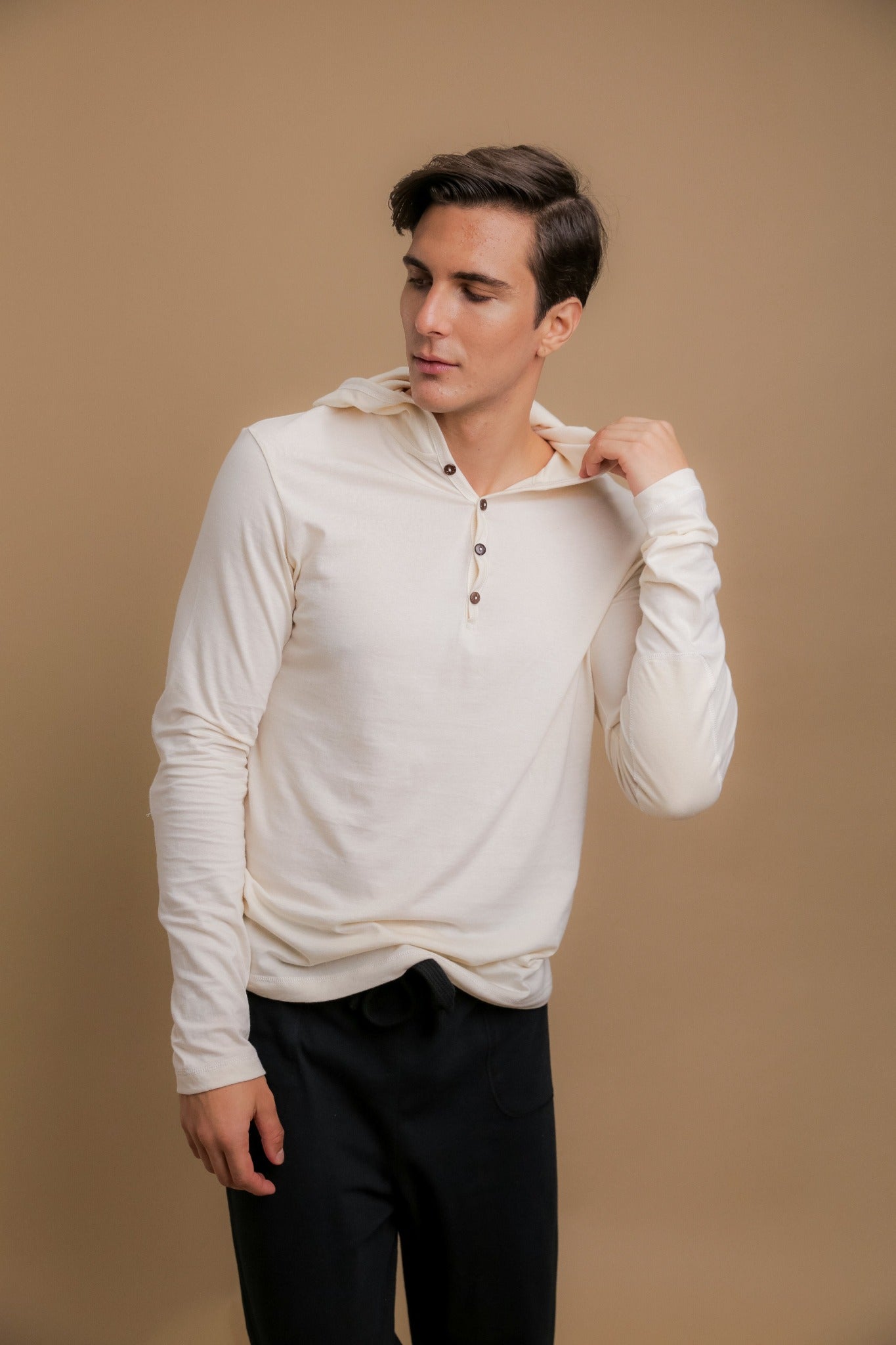 Sweat à capuche léger en jersey à manches longues pour homme