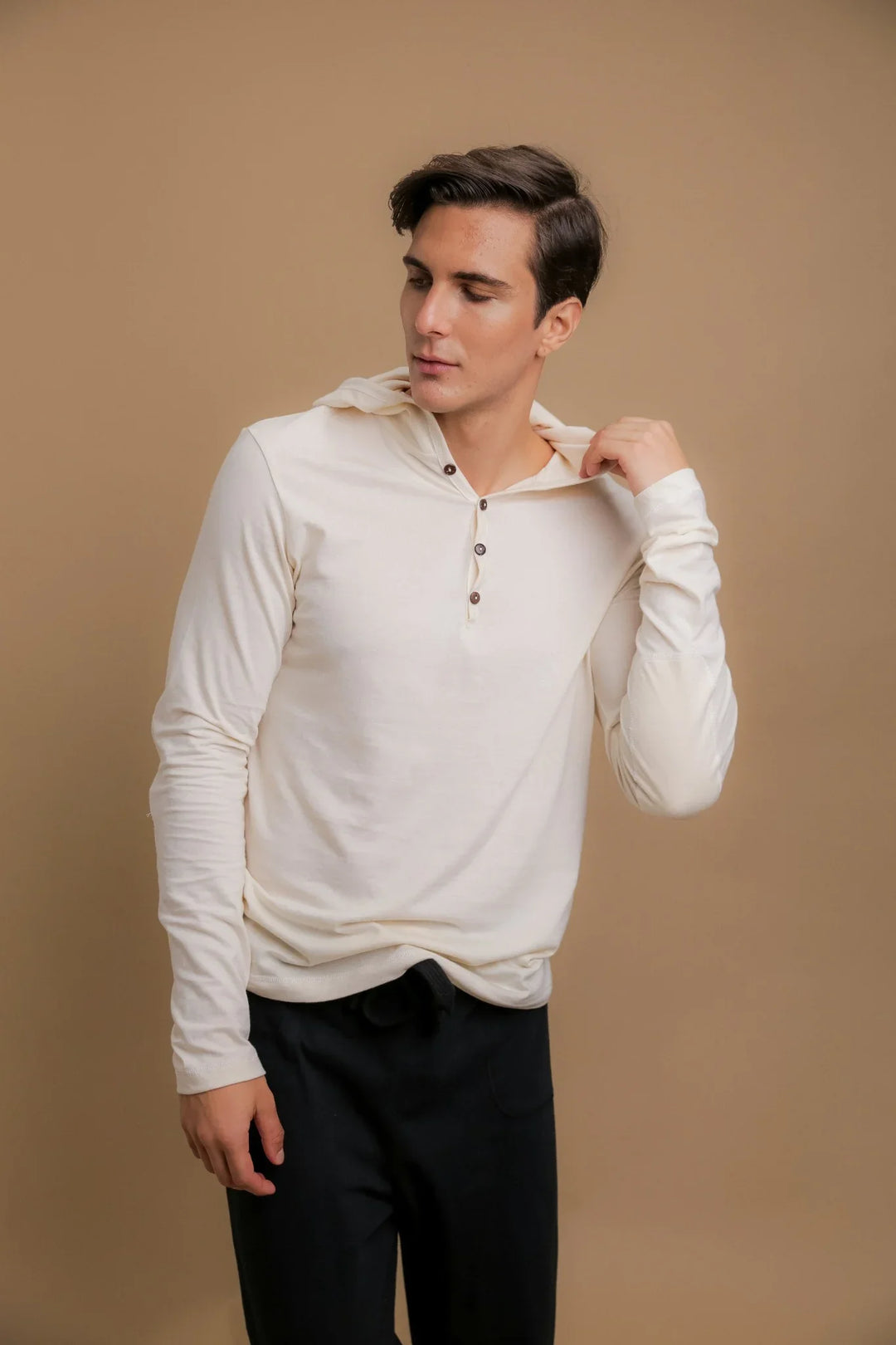 Sweat à capuche léger en jersey à manches longues pour homme