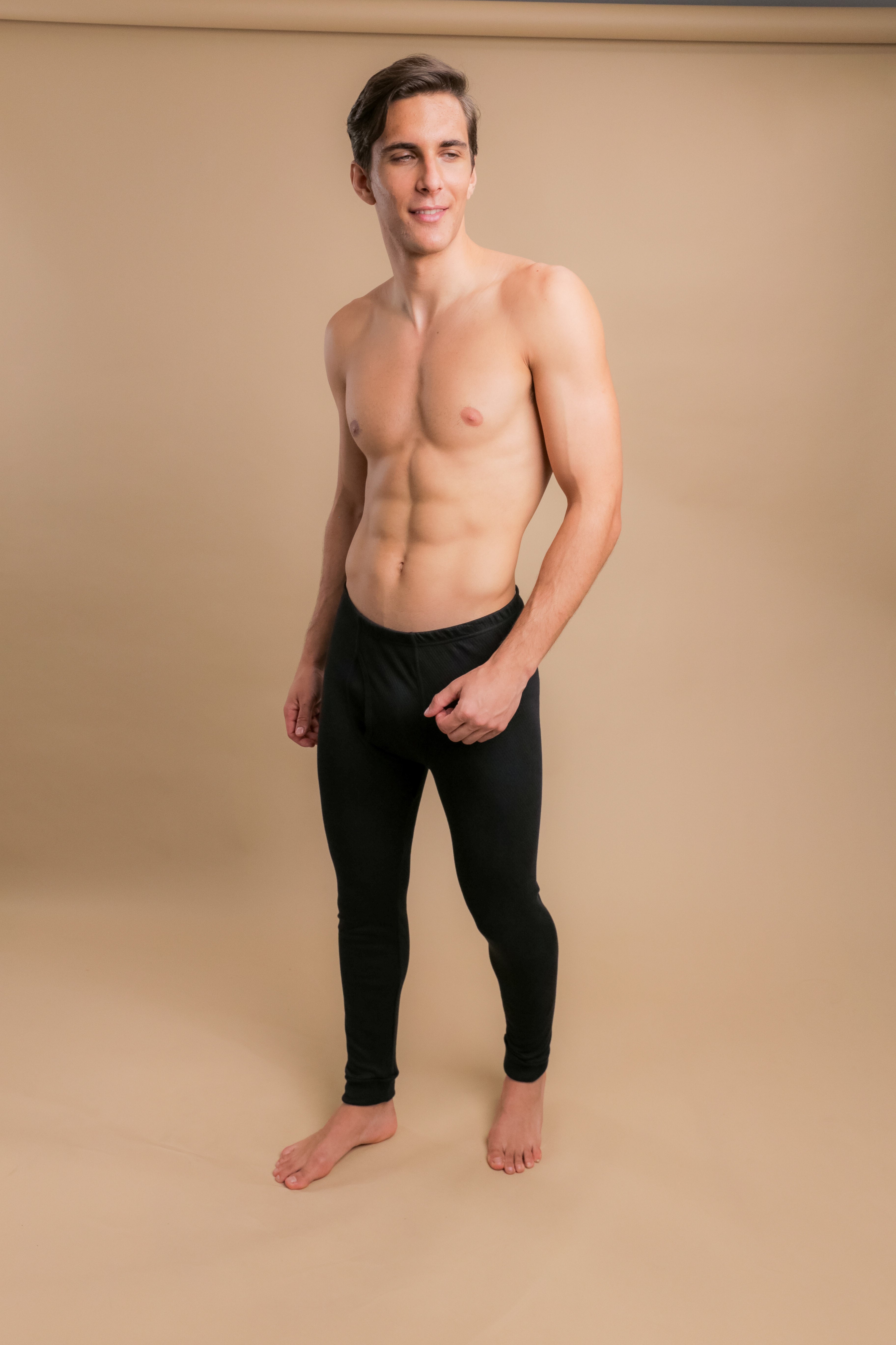 Caleçon long thermique pour homme avec braguette