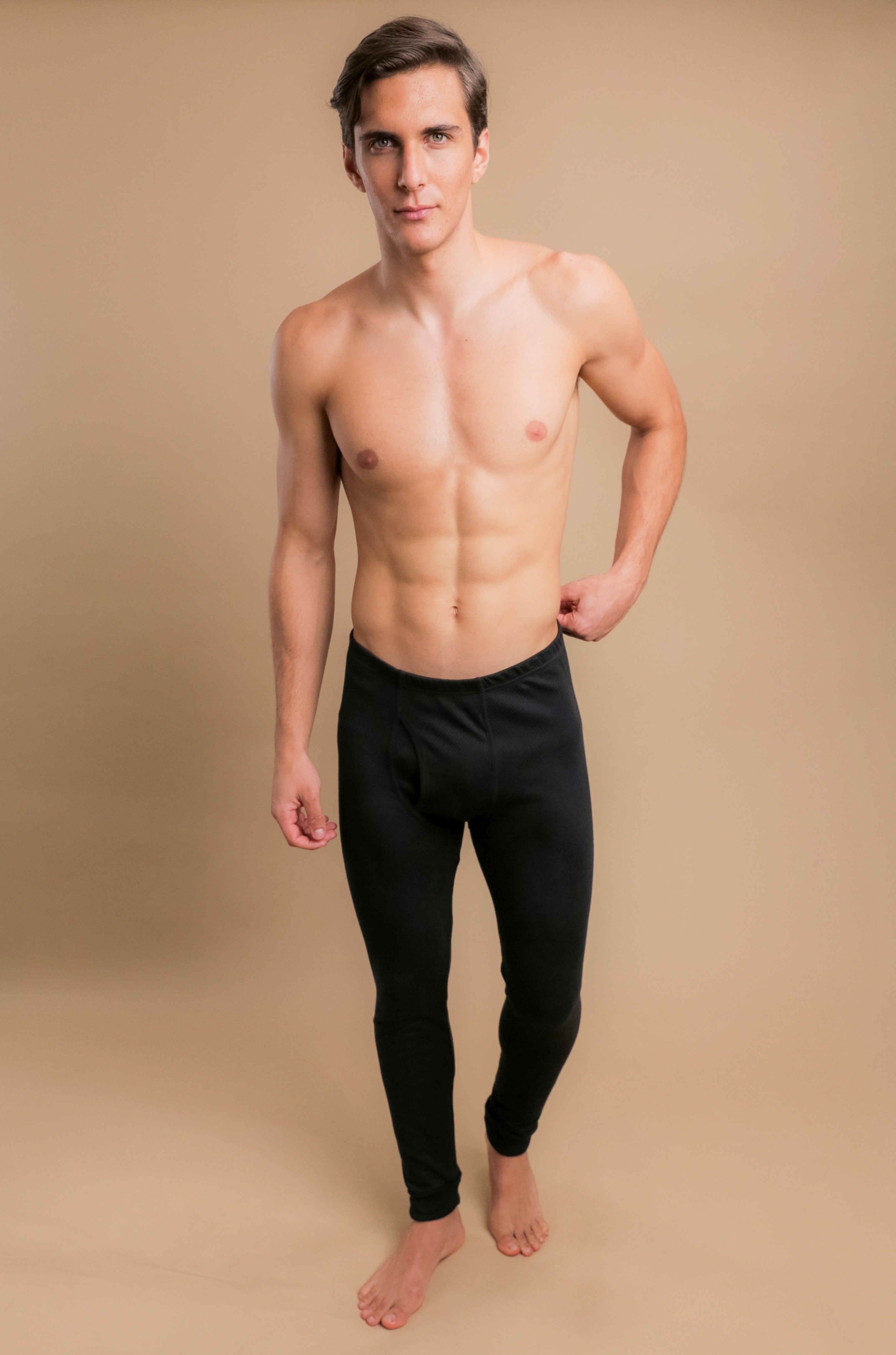 Caleçon long thermique pour homme avec braguette