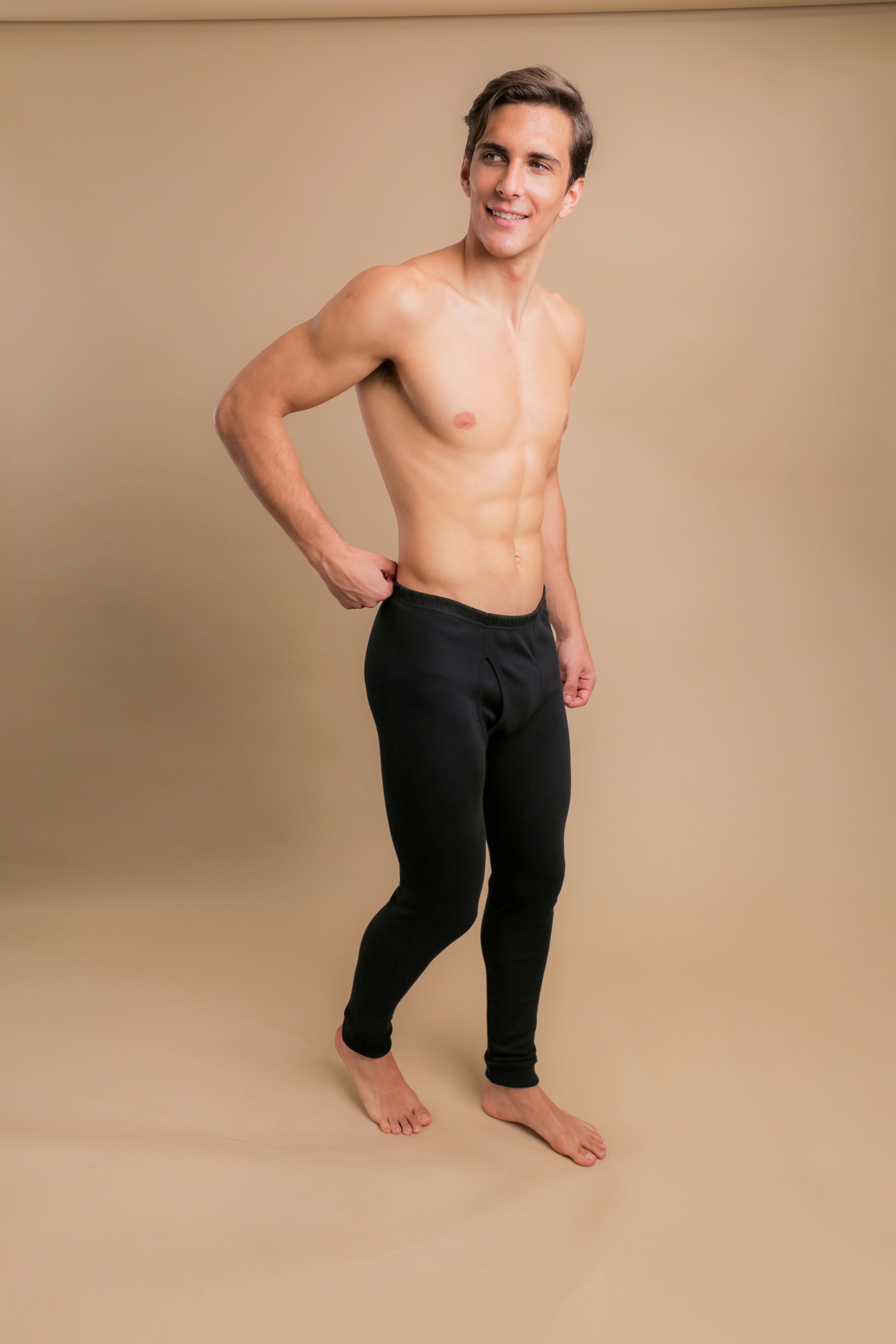 Caleçon long thermique pour homme avec braguette