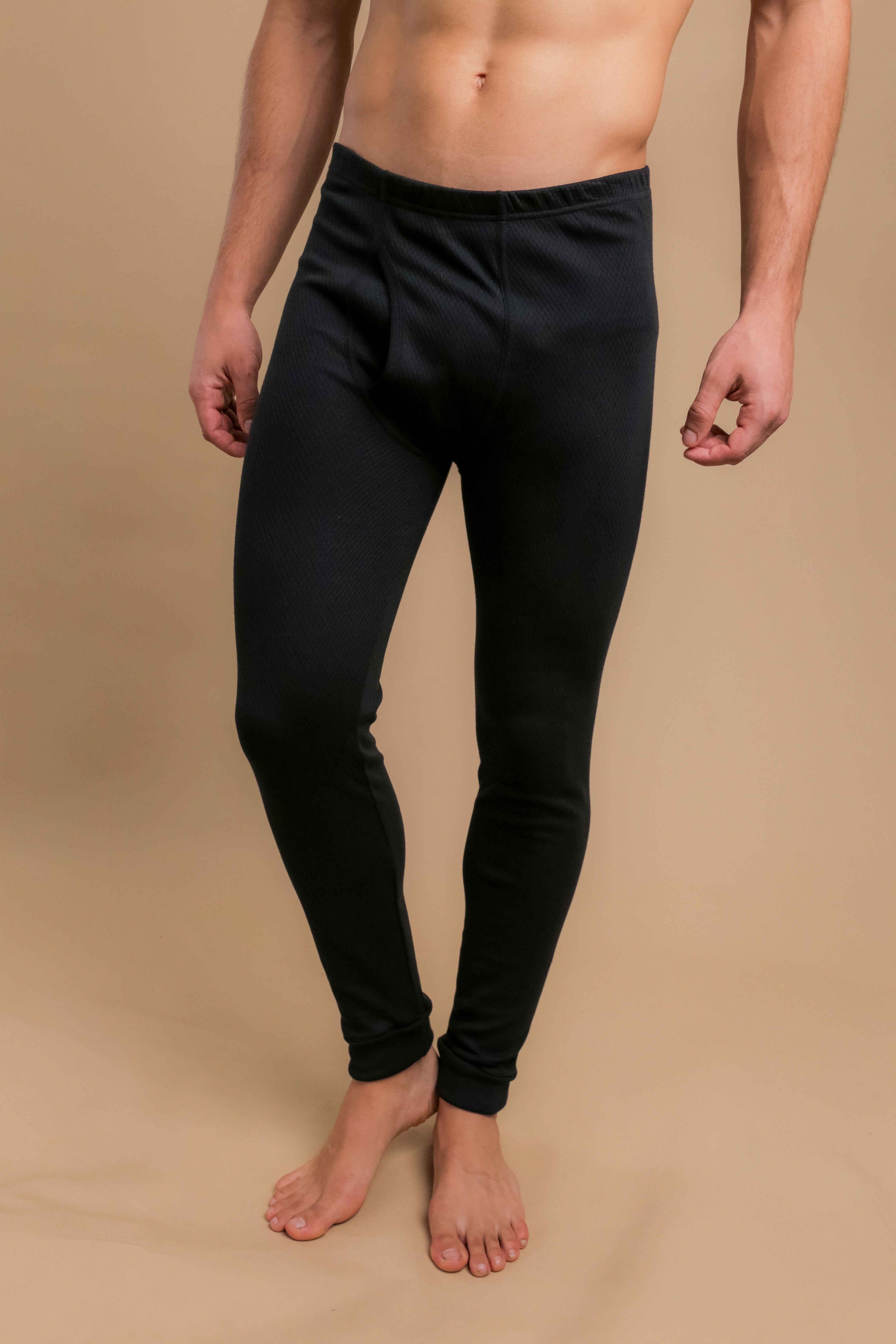 Caleçon long thermique pour homme avec braguette