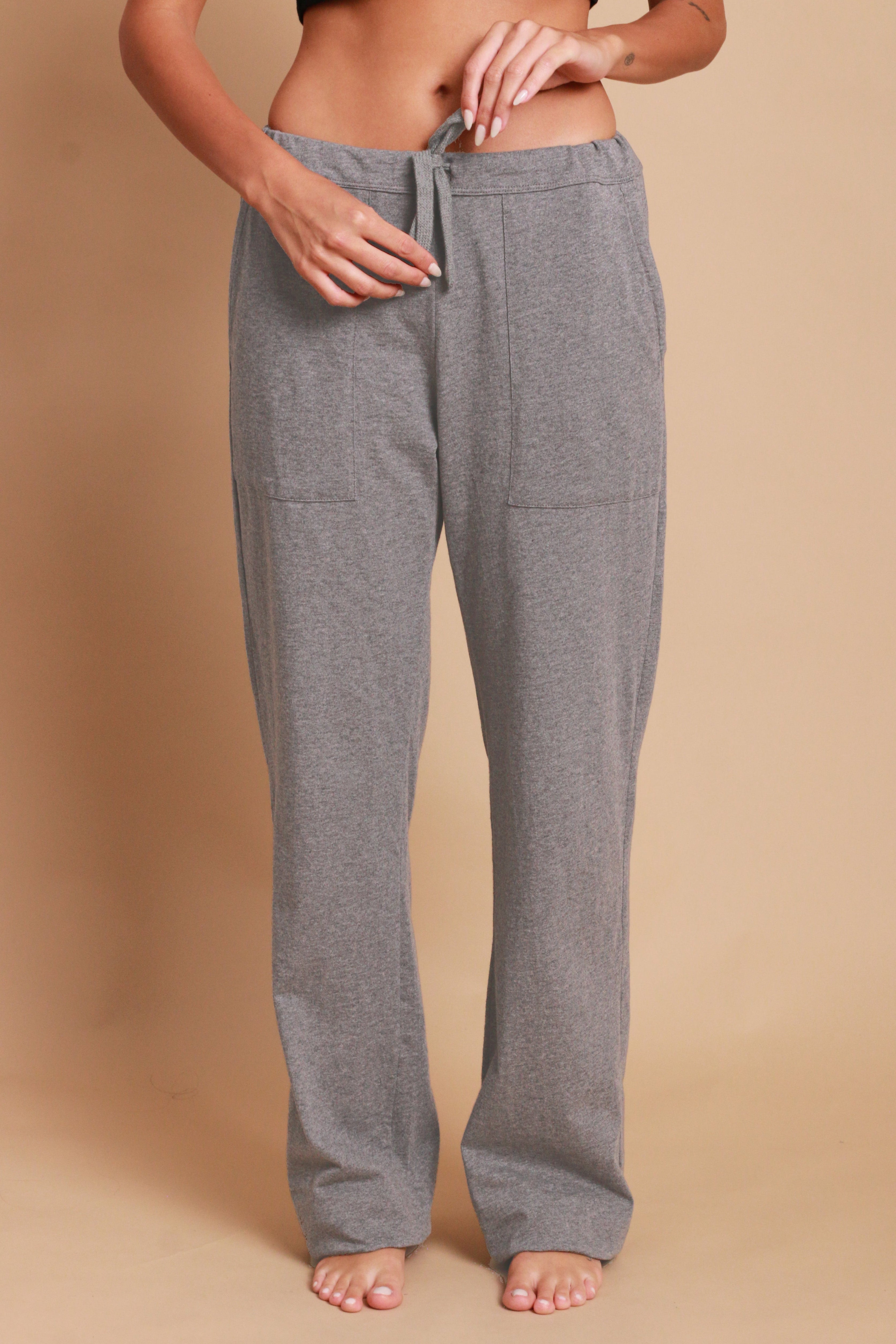 Women's Drawstring Pants with Patch Pockets