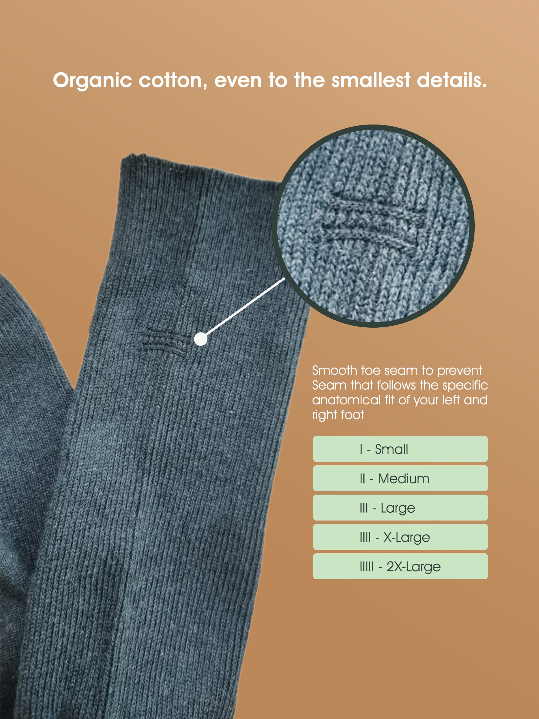 Lightweight Latex-Free 100% Organic Cotton Crew Socks (2pairs/pack)