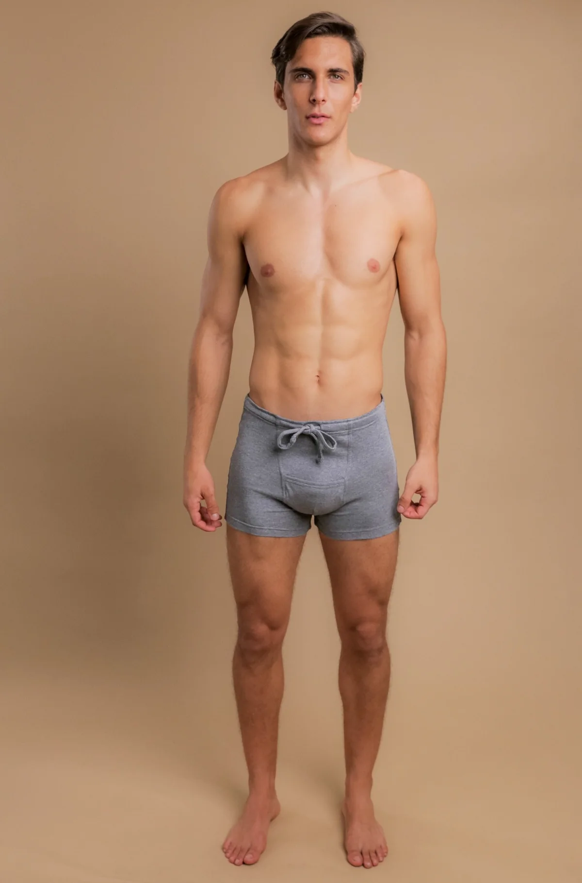 Men's Rib Drawstring Boxer Brief with Fly