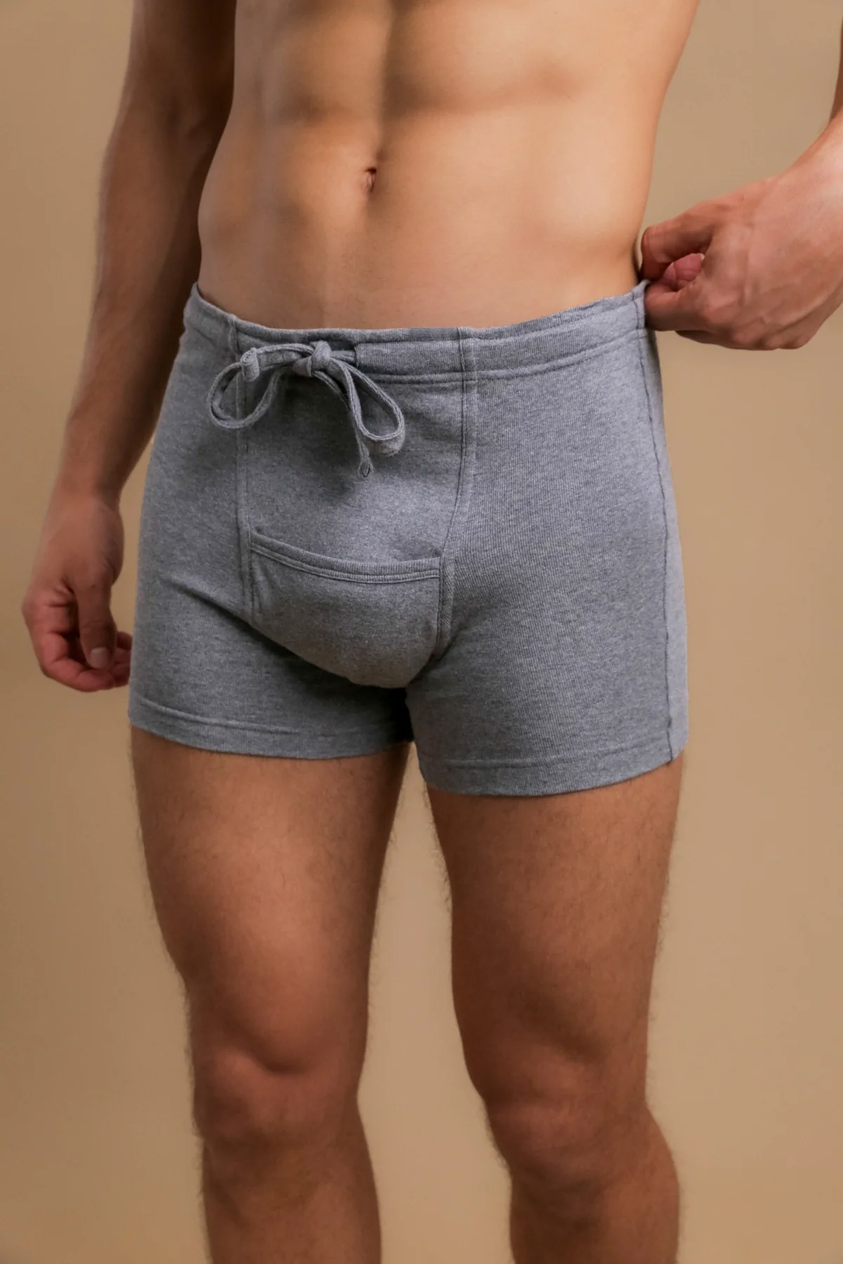Men's Rib Drawstring Boxer Brief with Fly