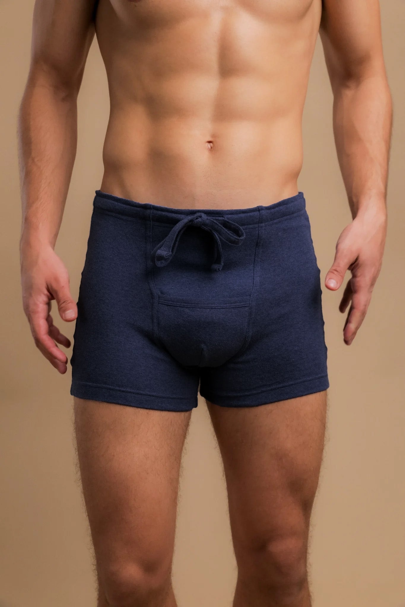 Men's Rib Drawstring Boxer Brief with Fly