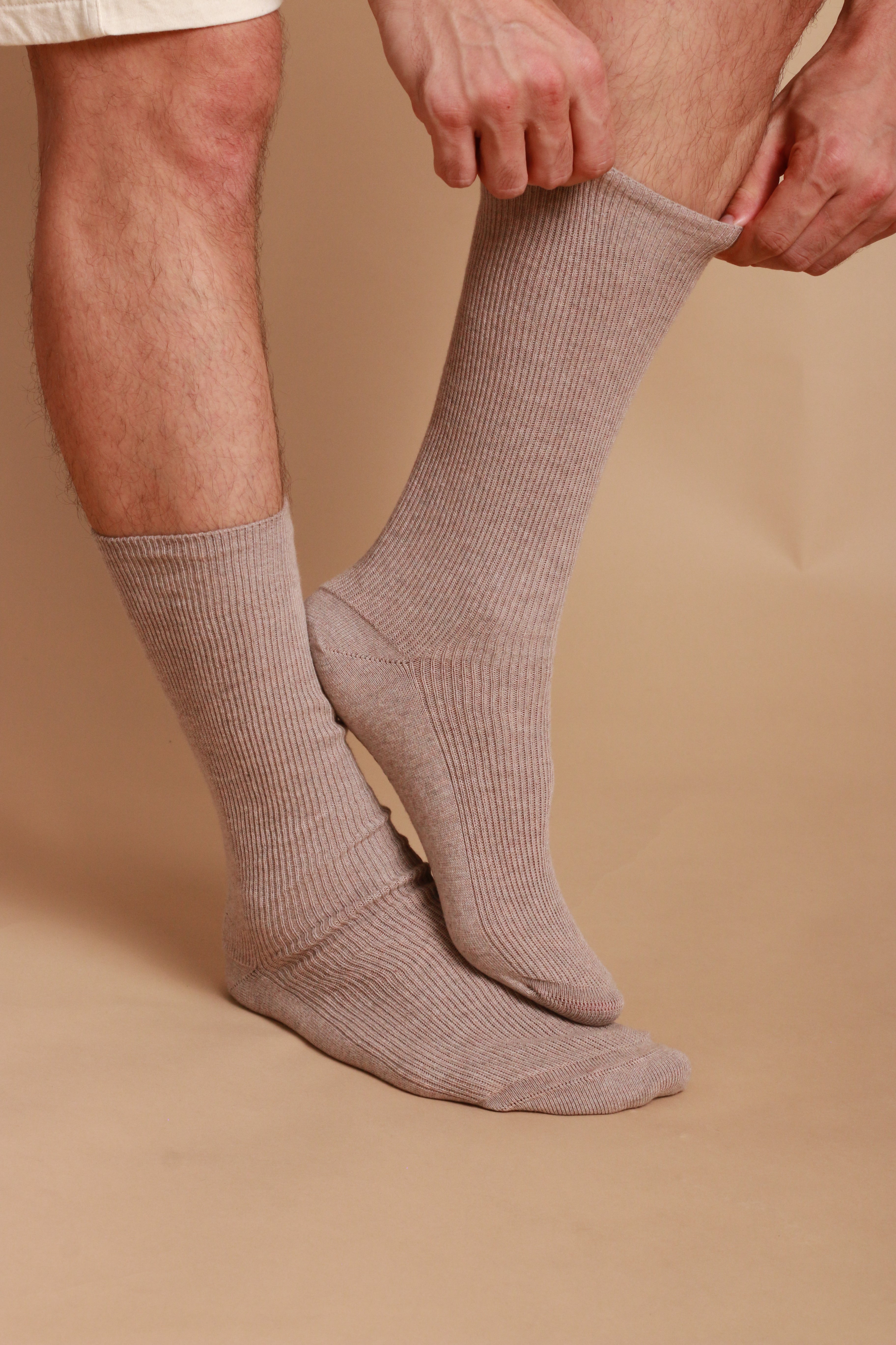 Leichte, latexfreie Crew-Socken aus 100 % Bio-Baumwolle (2 Paar/Packung)