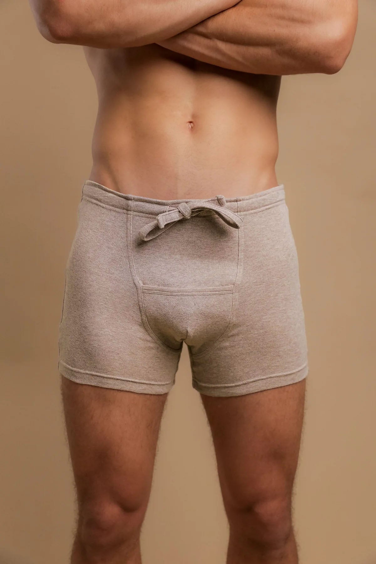 Men's Rib Drawstring Boxer Brief with Fly