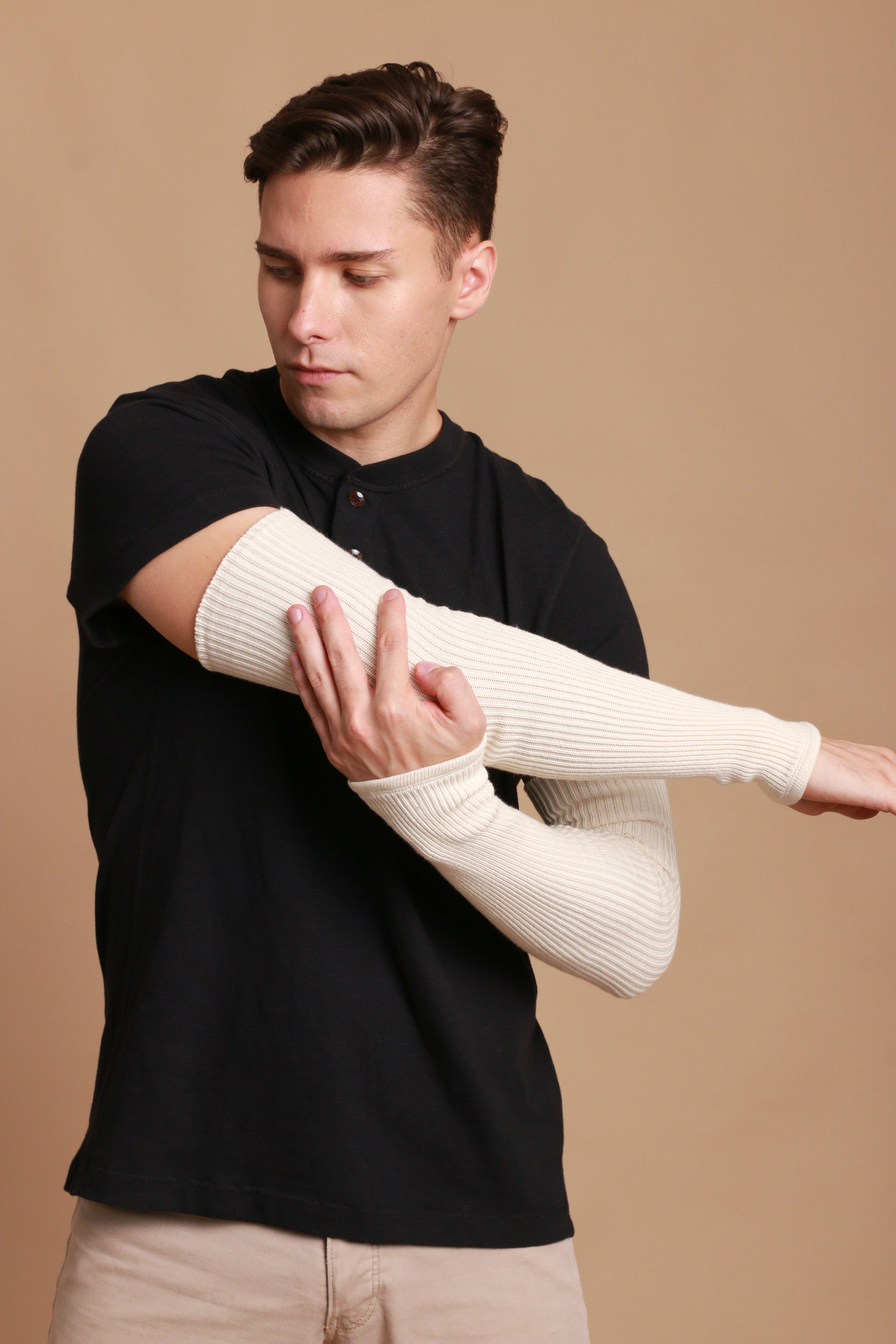 Gestrickte Armstulpen für Herren aus 100 % Bio-Baumwolle 