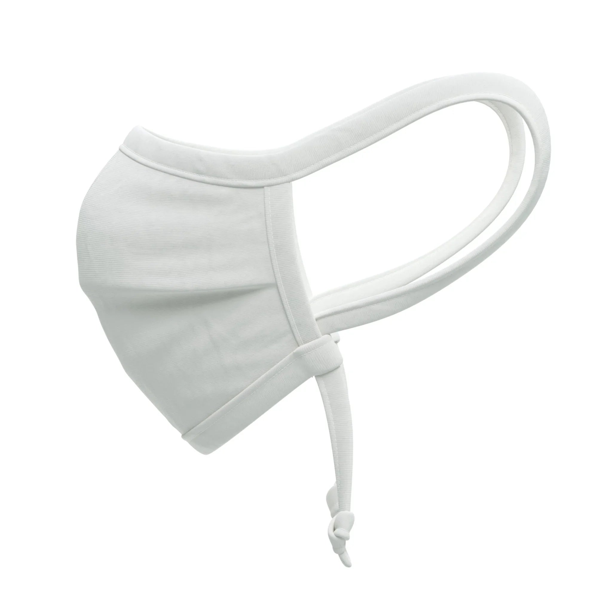White hypoallergenic cotton face mask with adjustable earloops from Cottonique