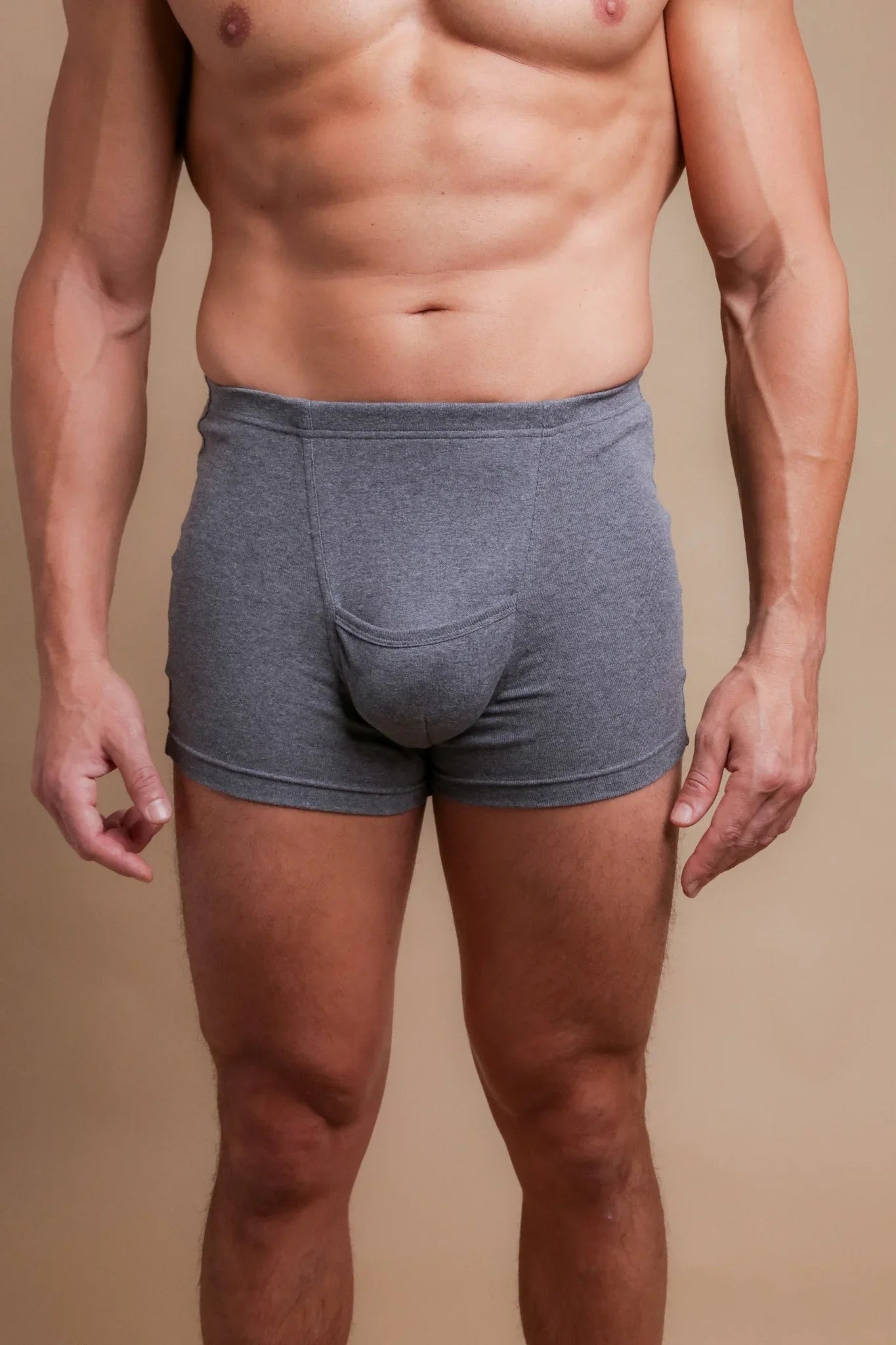 Men&#39;s Rib Elasticized Boxer Brief with Fly