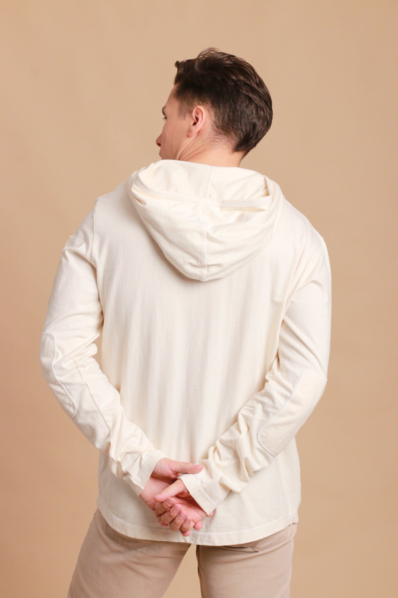 Jersey-Pullover-Hoodie für Herren mit integrierter Schlafaugenmaske