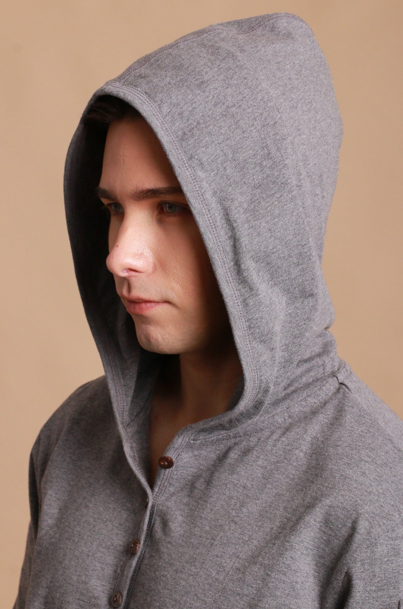 Jersey-Pullover-Hoodie für Herren mit integrierter Schlafaugenmaske