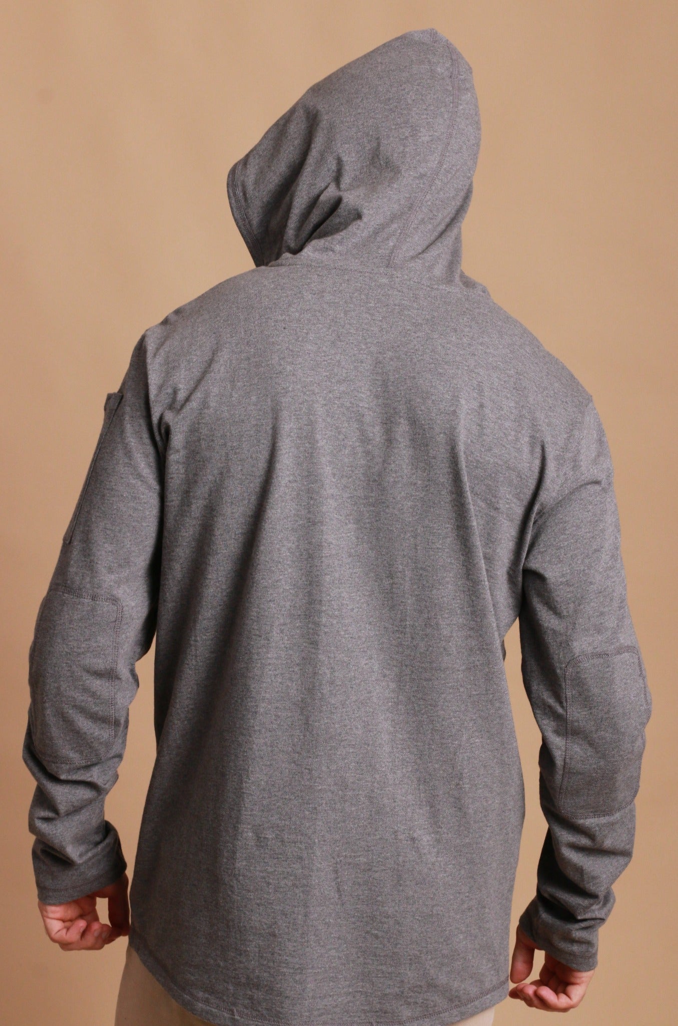Jersey-Pullover-Hoodie für Herren mit integrierter Schlafaugenmaske