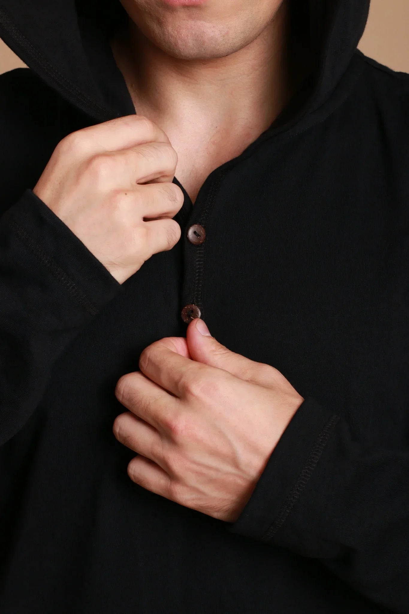 Men&#39;s Jersey Pullover Hoodie with Built-in Sleep Eye Mask