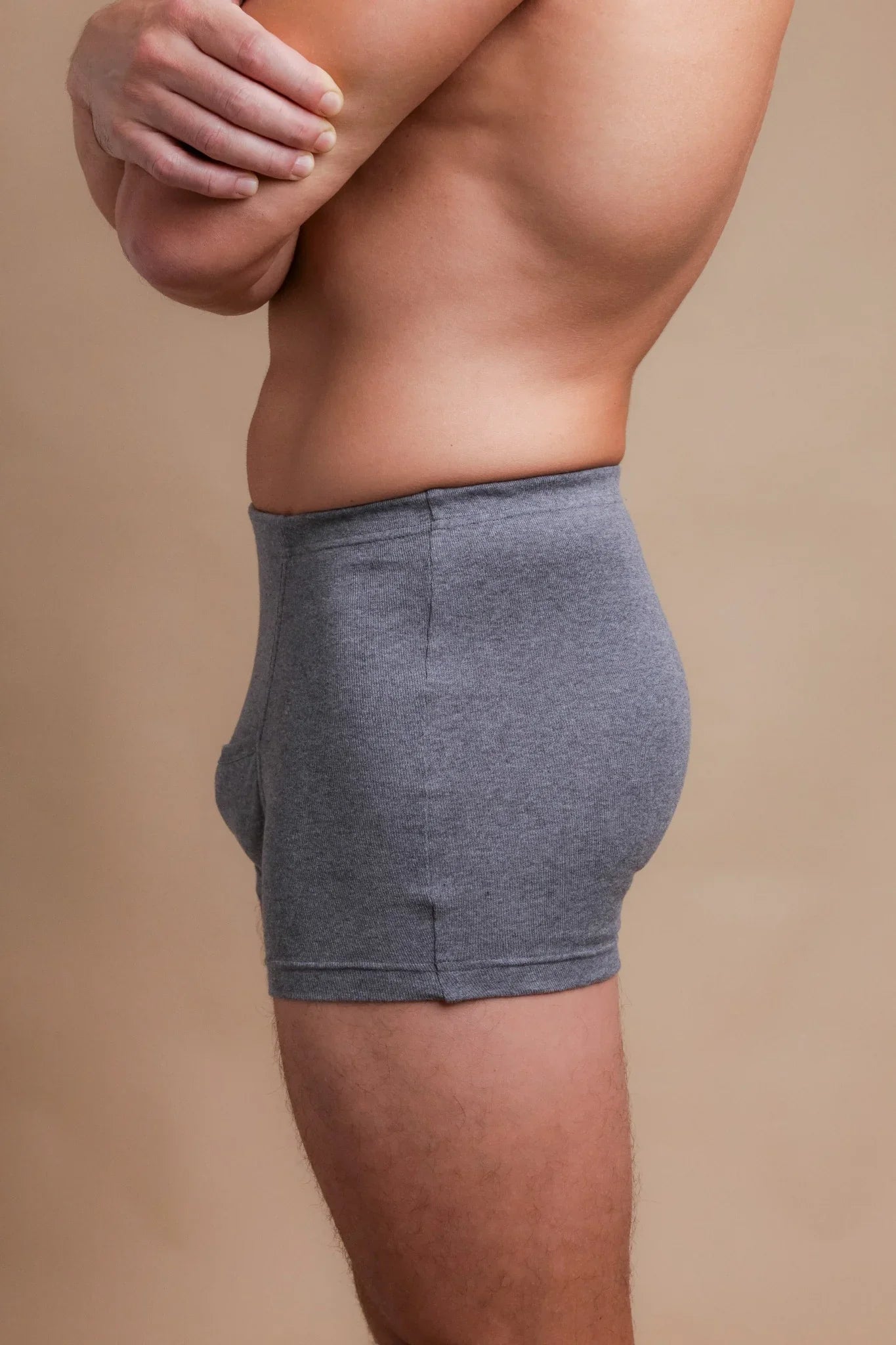 Men&#39;s Rib Elasticized Boxer Brief with Fly
