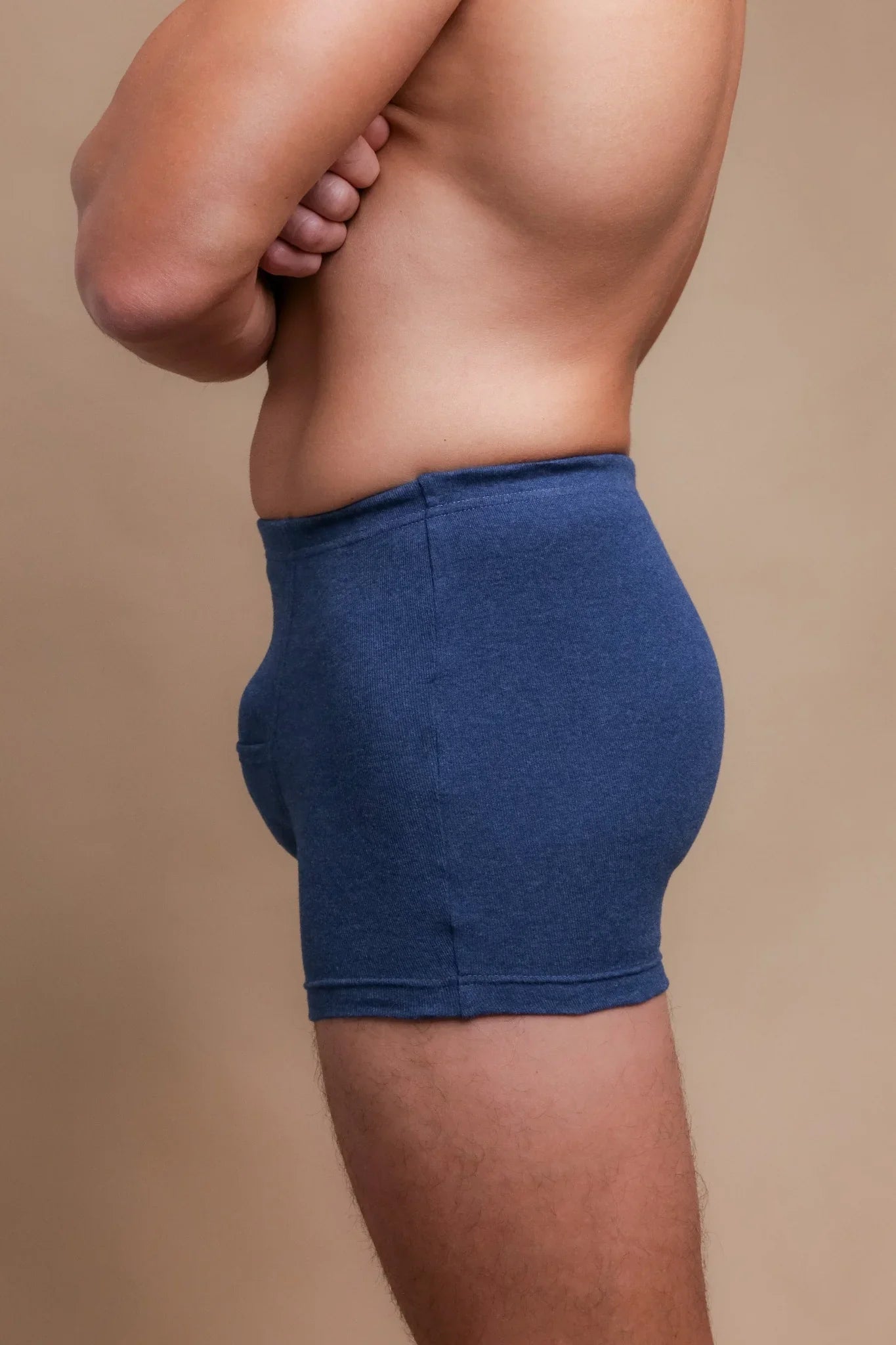 Men&#39;s Rib Elasticized Boxer Brief with Fly