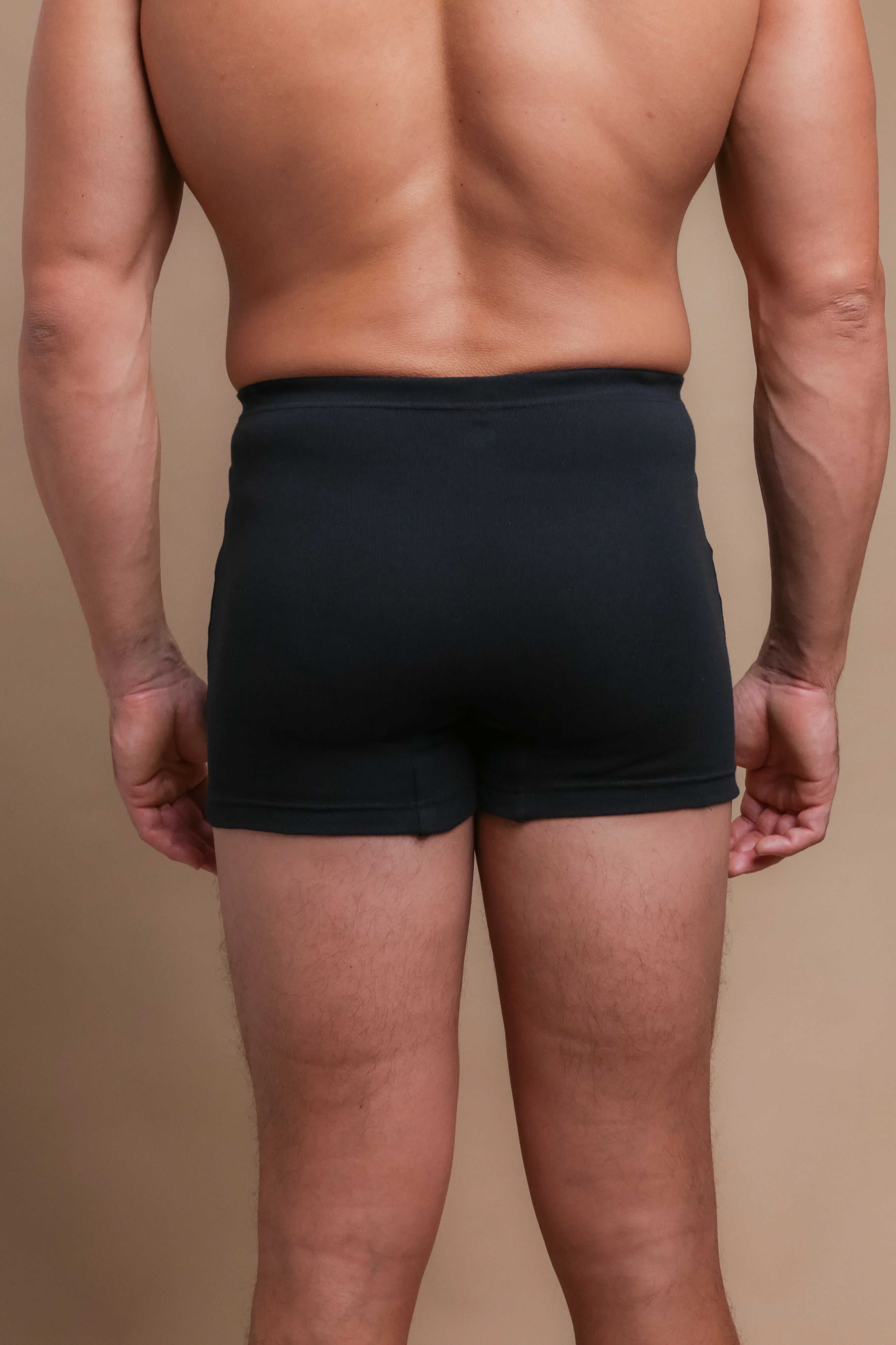 Gerippter, elastischer Herren-Boxershorts mit Eingriff 
