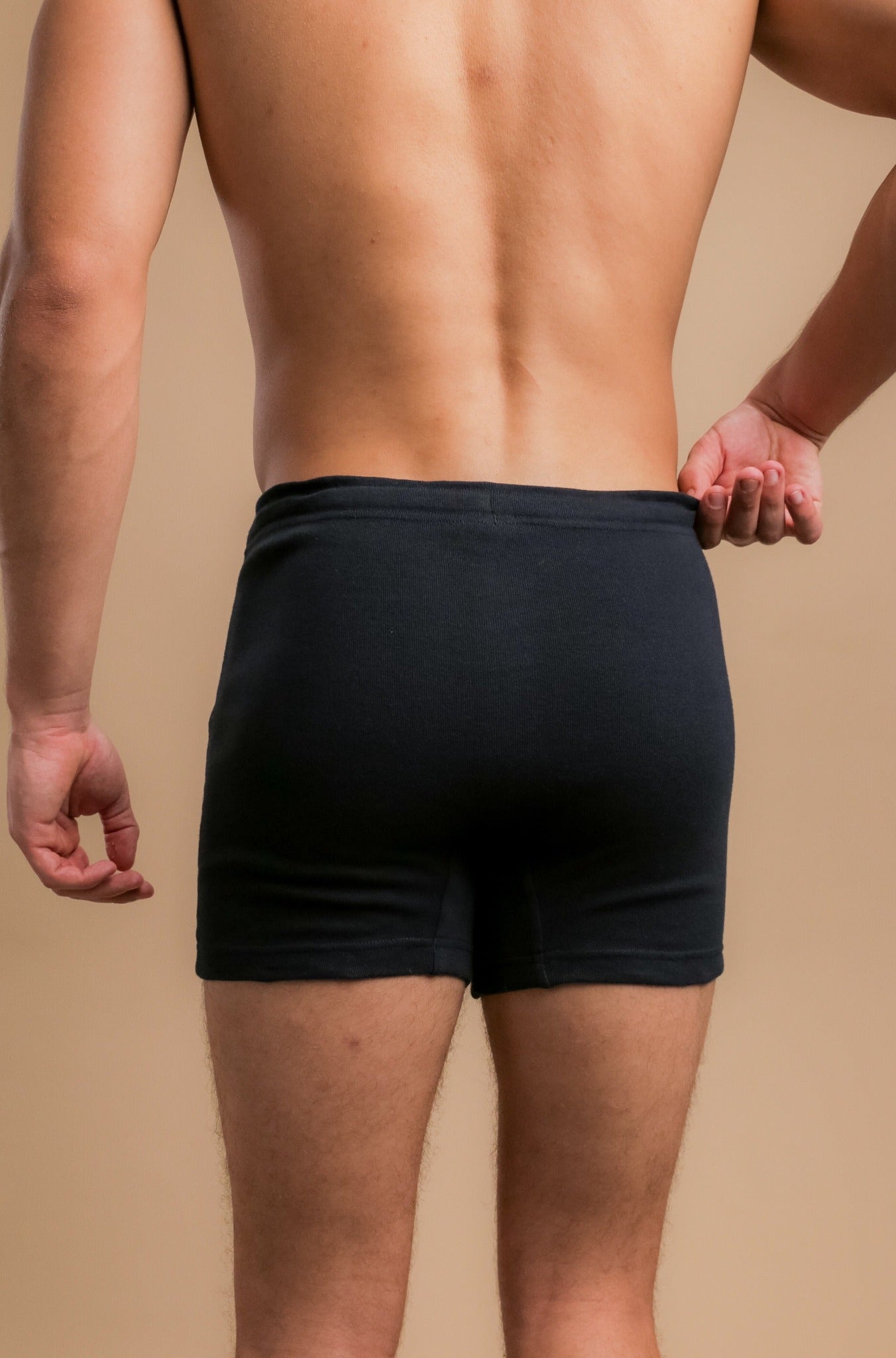 Men's Rib Drawstring Boxer Brief with Fly