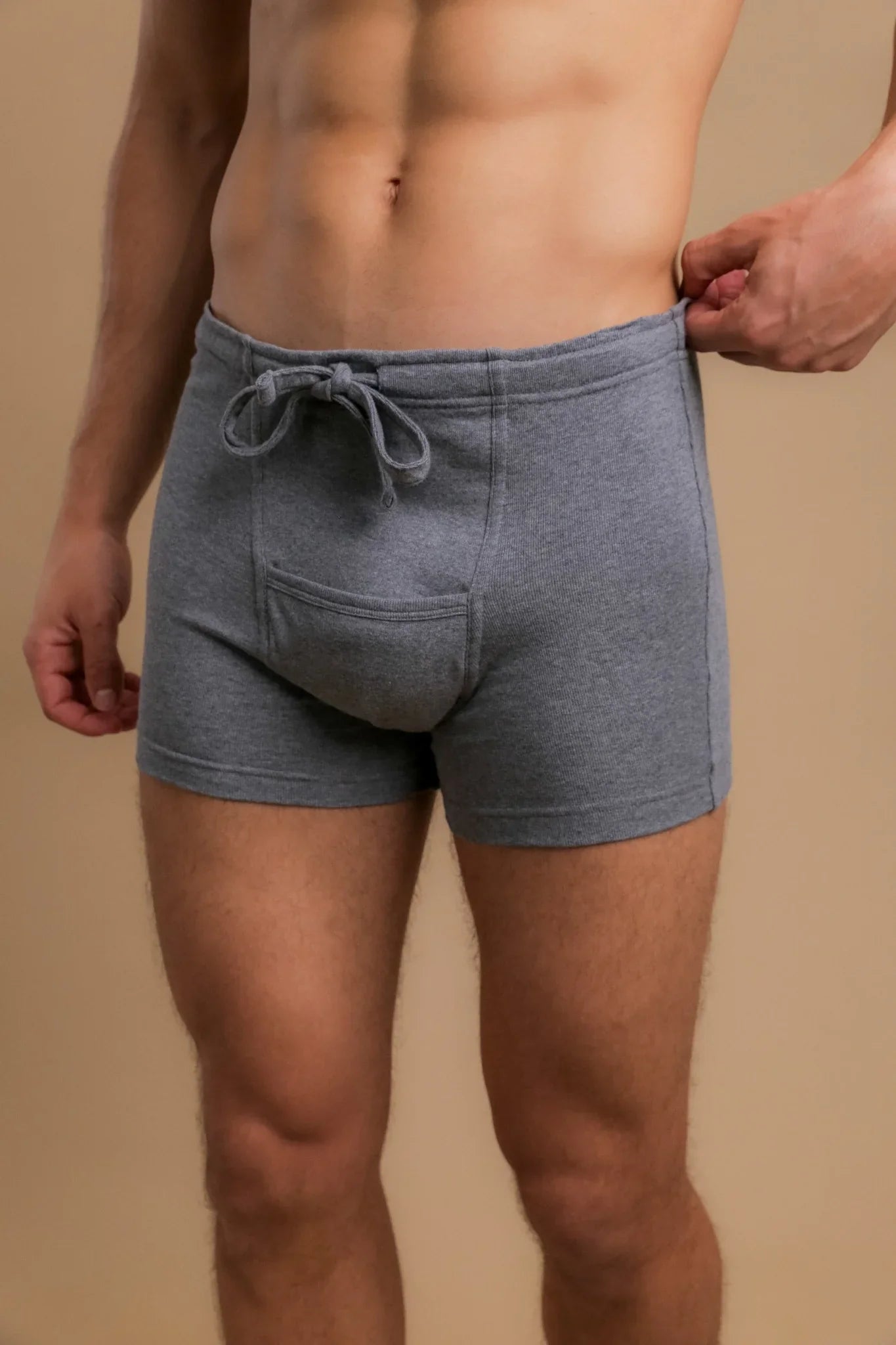 Men's Rib Drawstring Boxer Brief with Fly