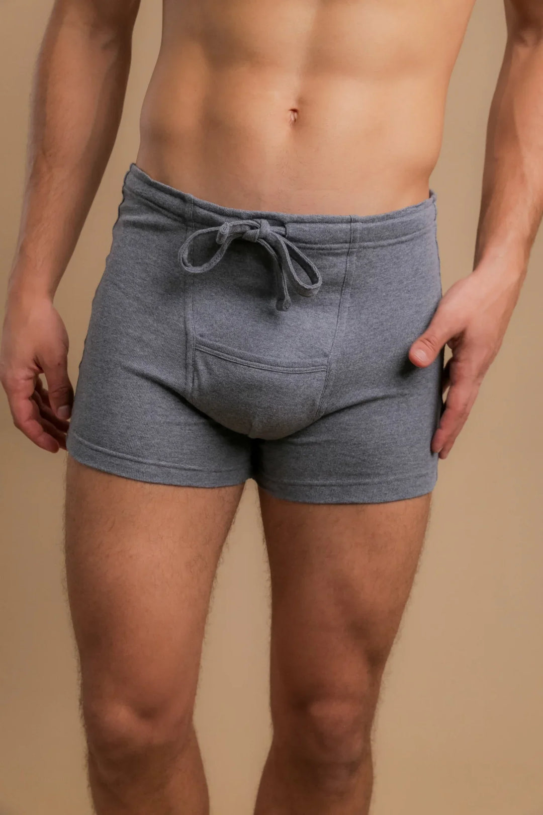 Men's Rib Drawstring Boxer Brief with Fly