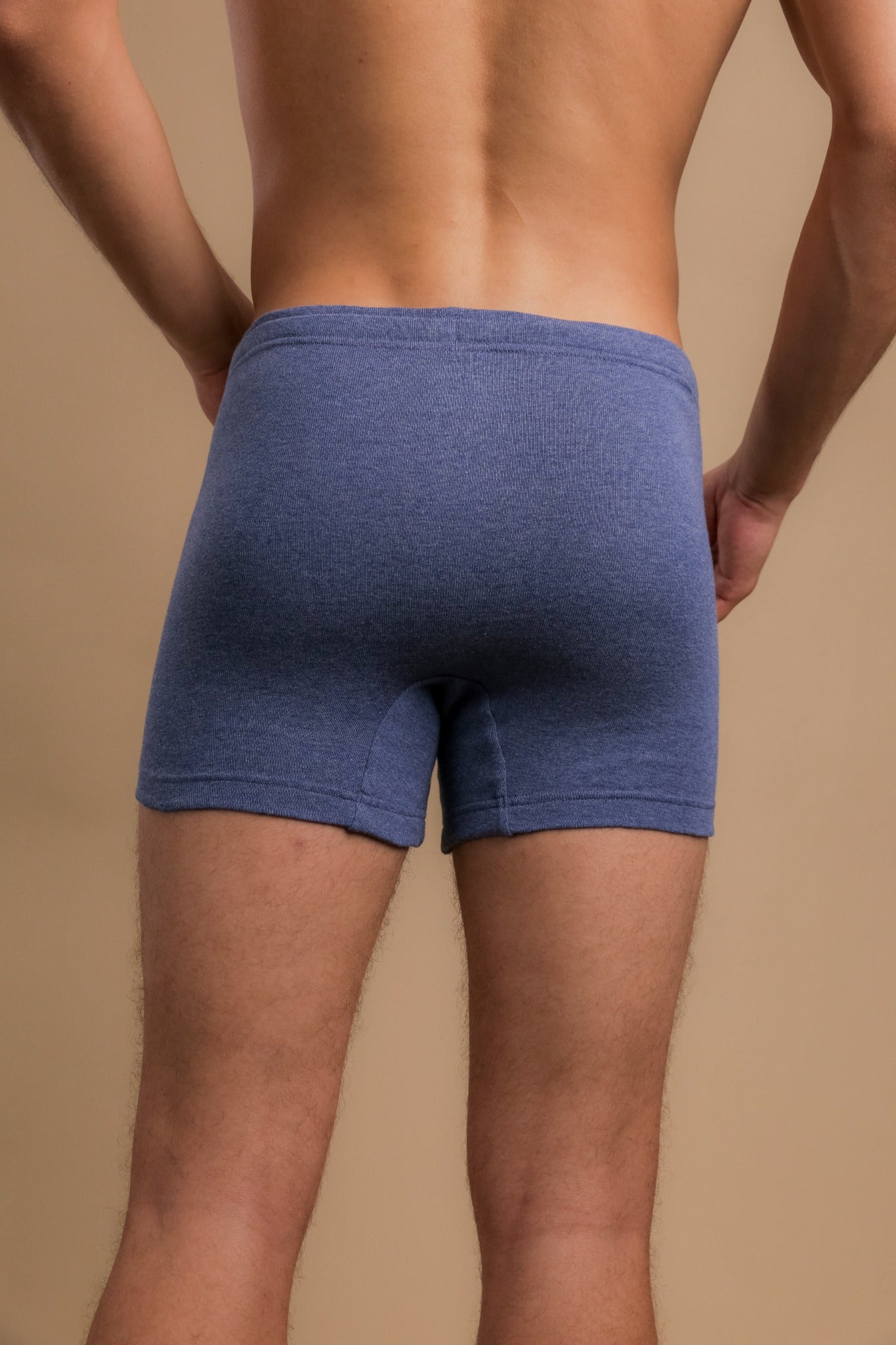 Boxer côtelé avec cordon de serrage et braguette pour homme 