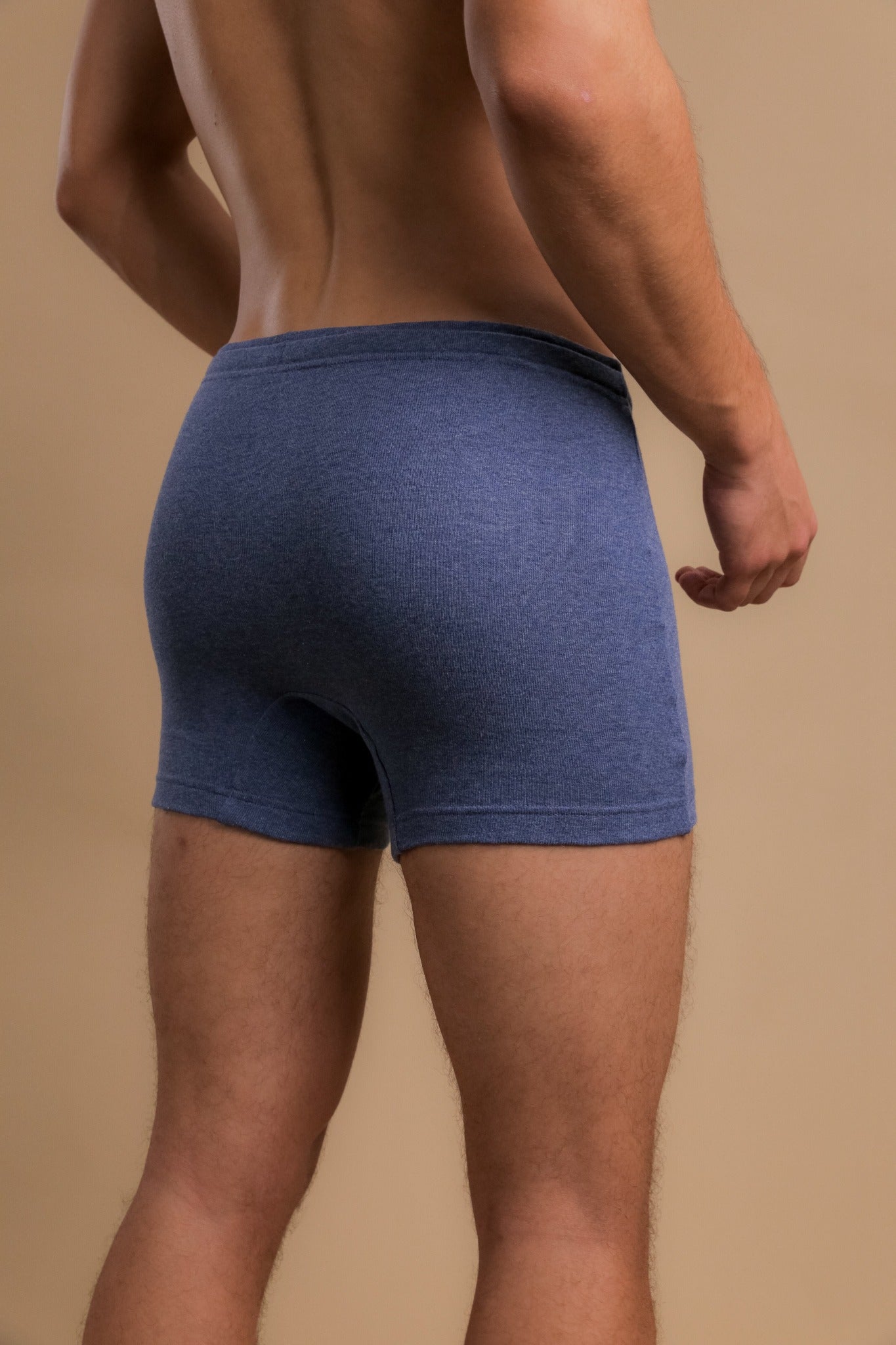 Boxer côtelé avec cordon de serrage et braguette pour homme 